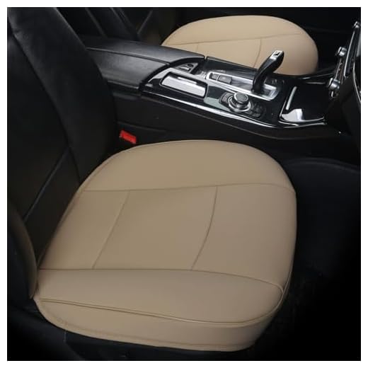 EDEALYN Ultra-Luxury PU Leather Car seat Protection Cover Car seat Cover for Most Four-Door Sedan&SUV,Single seat Cover Without backrest 1pcs (W 20.8× D 21× T 0.35inch) (3D-Beige)