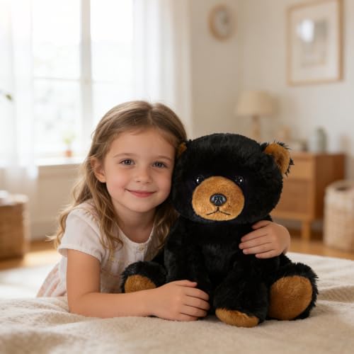 Image of Ditucu Black Bear Stuffed Animal 8 inch Cute Realistic Plush Toys Ultra Soft Plushies Gifts for Kids