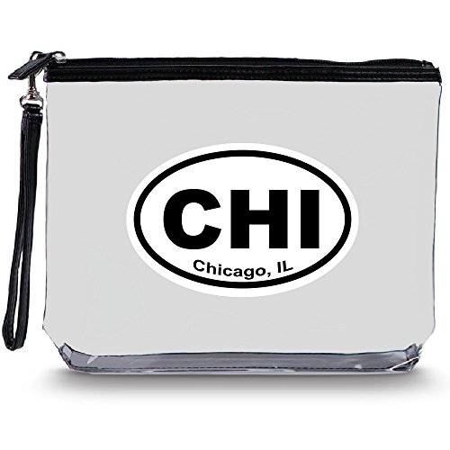 Clear Travel Bag with Heavy Duty Transparent Plastic Pouch, Zipper & Carry Strap - Water Resistant Great for Day Trips, Beach, Pool, Sporting Events. Stands Up for Easy Loading – Chicago Imprint MBCHI