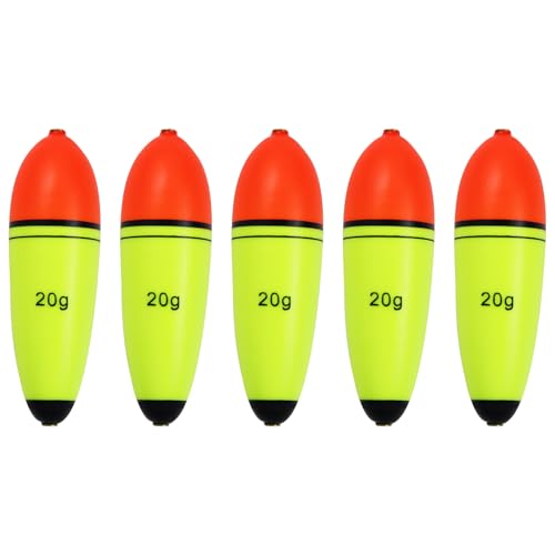 CWSDXM Slip Bobber Fishing Floats EVA Foam Bobbers for Pike Perch Carp Bass Fishing Bobber Float Saltwater Freshwater Floatage 0.35oz - 4.23oz (5 pcs Float Buoyancy 20g)