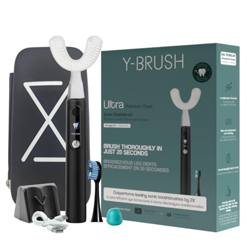 Y-Brush Ultra Premium - Sonic Toothbrush 6 Brushing Modes - 6-Month Battery with USB-C Advanced Plaque Removal Whitening Technology Clinically Proven - Adult
