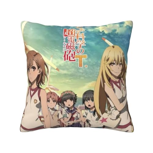 とある科学の超電磁砲 (7) ッションカバー 抱き枕カバー 装飾枕カバー 座布団カバー グッズ ギフト アニメグッズ 着脱簡単 洗える ソファ背当て 両面プリント かわいい おしゃれ 車やソファー 50x50cm