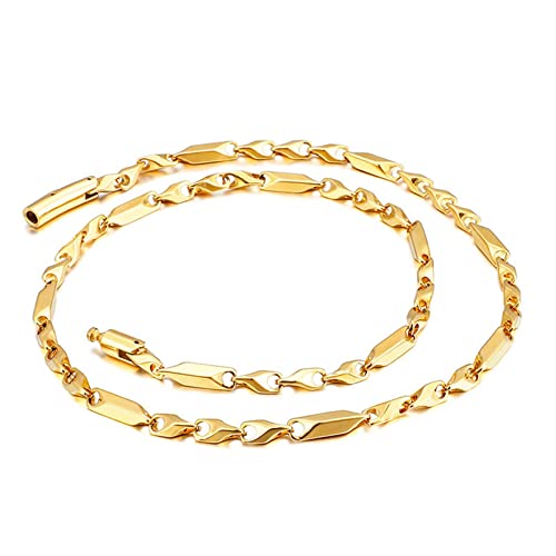 Chaîne de 24 pouces or 5 mm collier homme maille robuste en acier inoxydable - 4