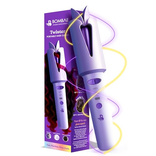 Image of Bombae Cordless Automatic Hair Curler Machine for Women | Ceramic Coated Barrel | Suitable for All Hair Types | Portable Hair Curler for Woman | Type-C Charging