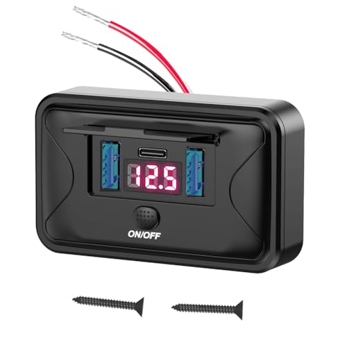 12V-24V RV USB dRZg PD3.0 USB C 36W+fA QC3.0 18W 3|[g J[`[W[\PbgANZT[  oX RV gbN B