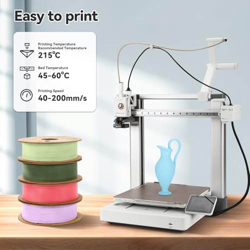 Image of 3DHoJor Matte PLA Filament 1.75mm Light Blue, PLA 3D Printer Filament, 1kg Spool (2.2lbs) PLA Filament, Fit Most FDM 3D Printer