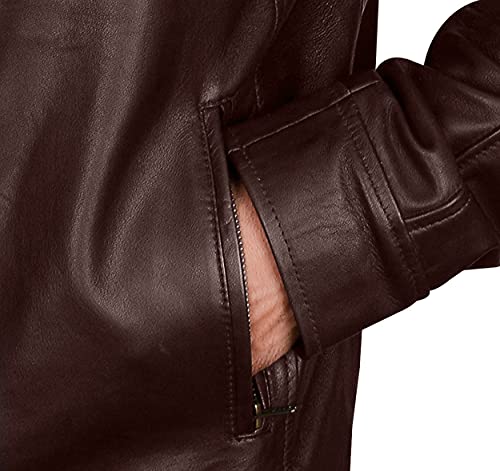 Image of Men's Vintage Genuine Lambskin Leather Biker Jacket - Motorcycle Leather Jacket for Men