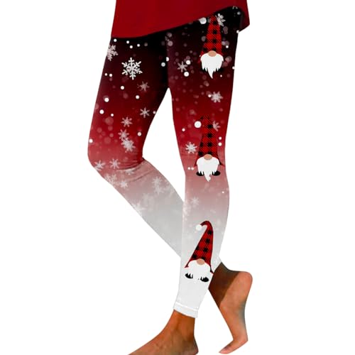 2024 Mujer Casual Moda Navidad Impreso Polainas Deportivas Casual Yoga Leggings Droguería, rojo, L