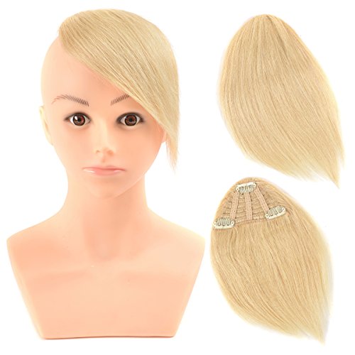 BEAUTY PLUS Clip in Bangs Real Human Hairpieces for Beauty Ladies (613# Bleach Blonde)