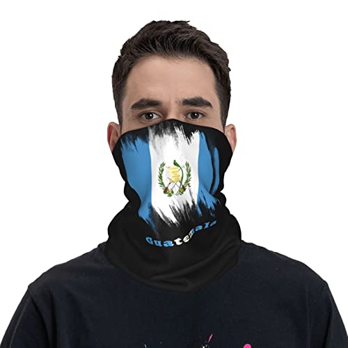 Guatemala Flag Guatemalan Seamless Neck Gaiter Face Mask Seamless UV Protection Shield Scarf Bandana for Motorcycle Cycling Riding Running Headbands White4