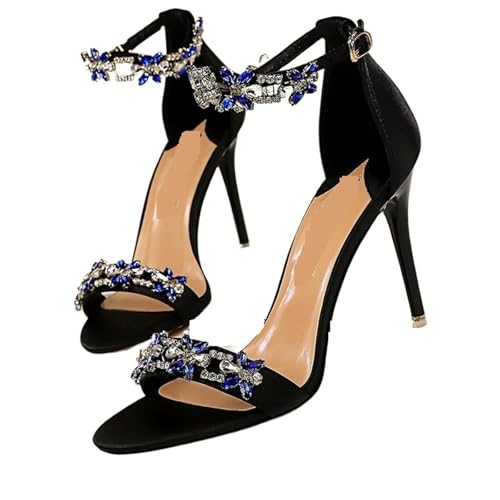 Sandales à strass bout ouvert et talons hauts pour femme d été