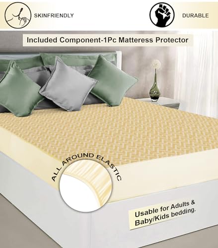 Image of BSB HOME Ultra Soft Waterproof Cotton Terry Mattress Protector Double Size Breathable Hypoallergenic Noiseless Fitted Bed Protector 60x78 inch Mattress /Bed Cover (King 60 X 78 inch | 5x6 ft, Beige)