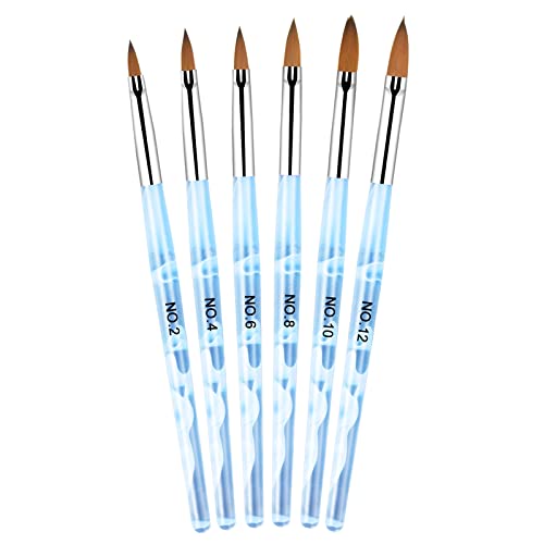 Vesaneae 6 Stück Pinselset für Nailart, Acryl Nagel Kunst Pinsel, Acryl Gel Nagel Pinsel Set, Nail Art Nägel Pinsel… – Bild 5