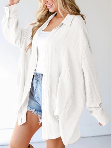 Saodimallsu Womens Oversized Button Down Shirts Long Sleeve Irregular Hem Blouse Tops3