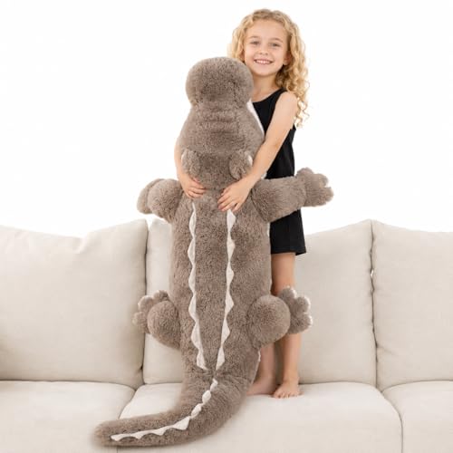 Image of MorisMos Giant Alligator Stuffed Animal, 46 inch Large Alligator Plush, Jumbo Soft Crocodile Plush Toy Pillow, Big Stuffed Crocodile Wild Animal Stuffed Toy Gift for Kids Boys Girls