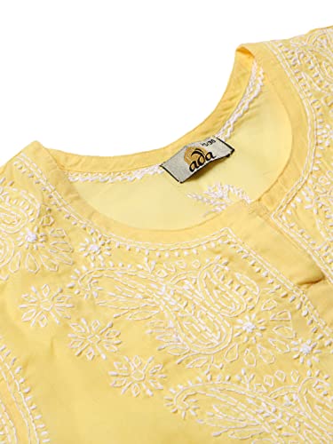 Image of Ada Hand Embroidered Lucknowi Chikankari Cotton Kurta for Women A133488