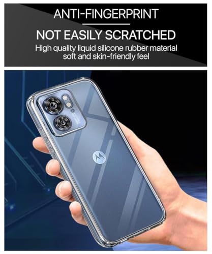 Image of NISHTECH for Moto Edge 40 5G Premium Transparent Hybrid Soft Slim Dust Proof Back Case Cover Silicone with Camera Protection