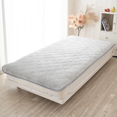 シルフィーズ 敷きパッド あったか シングル 100×205cm ふわふわストライプ 抗菌防臭 おしゃれ フランネル 洗える グレー