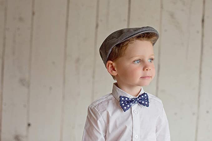 CLOTHERA Bow Tie with Matched Flat Cap for kids 5yrs to 10yrs (Black) 4