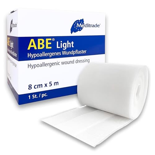 Pflaster Rolle 8cm x 5m Pflaster Box Wundpflaster Heftpflaster - Elastisch Weiß Sensitiv - Starke Klebekraft