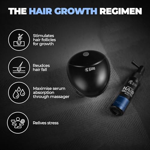 Image of Beardo Stress Buster Electric Scalp Massager + Dr. Beardo Advanced Hair Growth Serum | Stimulates Hair Growth, Relieves Stress | 3 Speed Modes, 120 min Runtime, 3% Redensyl & Baicapil | Hair Growth Combo for Men