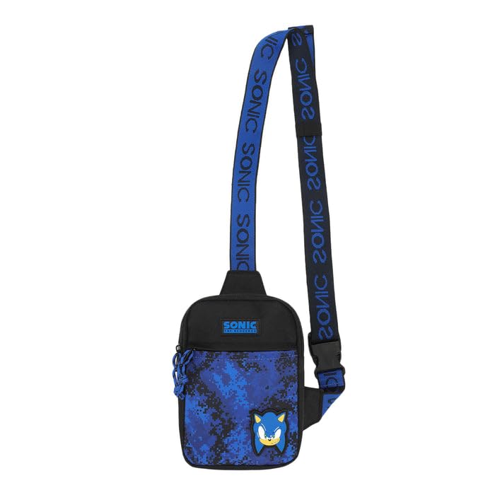Bioworld Sonic The Hedgehog Sac à bandoulière pour garçon Bleu, bleu, Taille unique