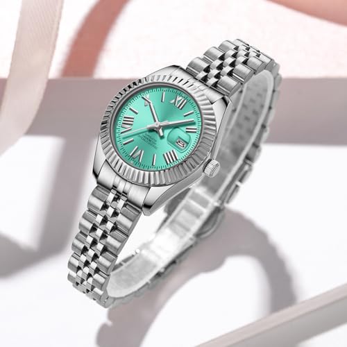 Image of NIBOSI Watches for Woman Analog Quartz Stainless Steel Diamond Rose Gold Green Small Dial Women Watches Classic Wrist Watch Date Waterproof