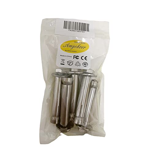 Image of Hex Expansion Bolt Hex Head Nut Sleeve 304 Stainless Steel External Furniture Bolt Expanding Shield Anchor Screw Bolt Fastener M8x80mm 5 Pack