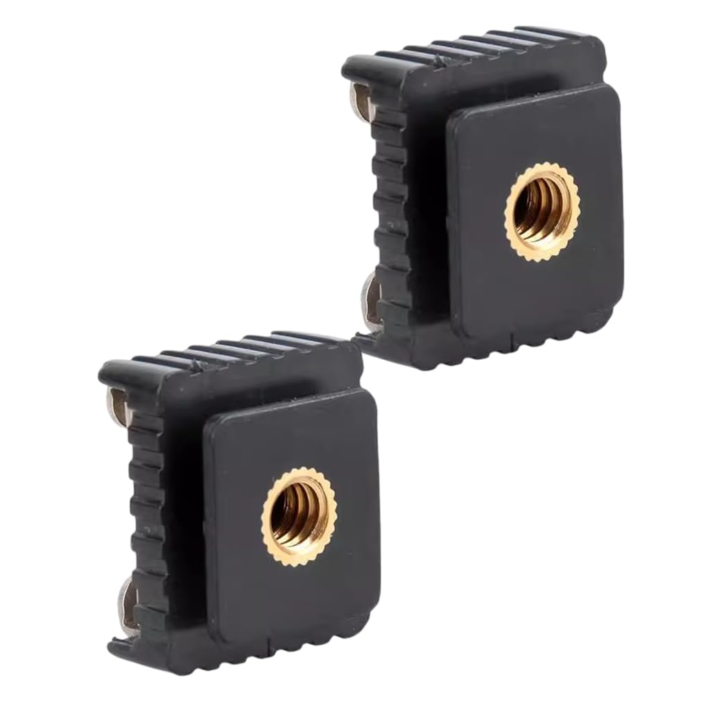 Elnwnnkc 2Pcs Flashing Hot Shoe Mount Adapter Flashing Cold Hot Shoe Bracket Mount Adapter 1/4inch Screw for Studio Tripod