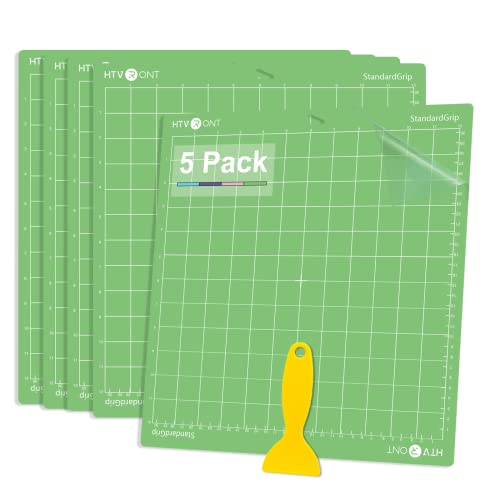 HTVRONT Standard Grip Cutting Mats - 5 Pack 12x12 Compatible with...