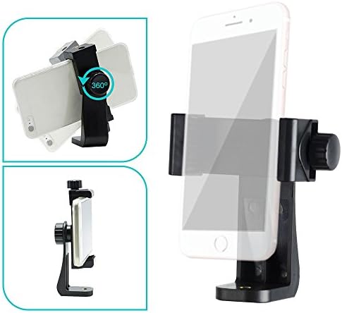 Angle Adjustable 360 Degrees Smartphone Holder Tripod and Mounting Adapter, iPhone, Samsung, Universal Cell Phone Adapter, Clamp LGG611_V2