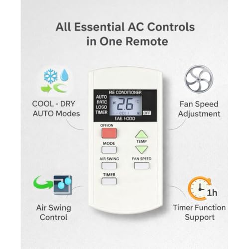 Image of 7-SAT Compatible with Panasonic AC Remote Control, Replacement Remote for Panasonic AC Remote Original (Come with 2 AAA Batteries)