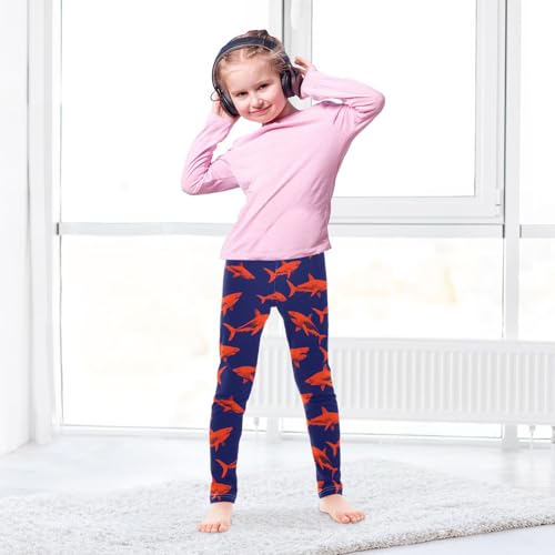 Red Shark Girls Leggings Soft Stretch Workout Yoga Dance Pants for Kids Casual Tights4
