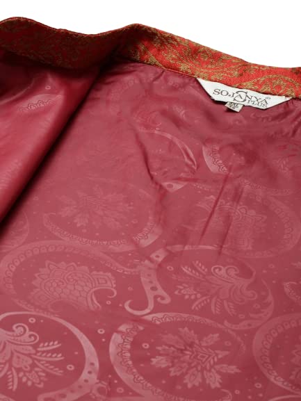 Image of SOJANYA (Since 1958, Men's Silk Blend Grey Kurta Pyjama & Silk Blend Jacket Combo