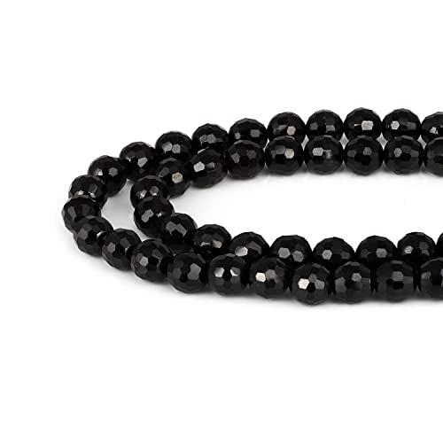 Spinelle naturelle noire ronde 6mm fil de perles vrac pour création bijoux DIY