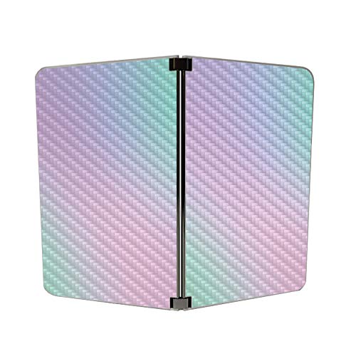 Image of MightySkins Carbon Fiber Skin for Microsoft Surface Duo - Action Fish Puzzle | Protective, Durable Textured Carbon Fiber Finish | Easy to Apply | Made in The USA, Blue Ice (CF-MISURDUO-Cotton Candy)