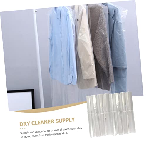 Cabilock 60 Pcs Disposable Clothing Bags Waterproof Dry Cleaning Garment Covers for Suits Dresses and Coats Sturdy Plastic Dustproof Clothes Cover for Home and Travel4
