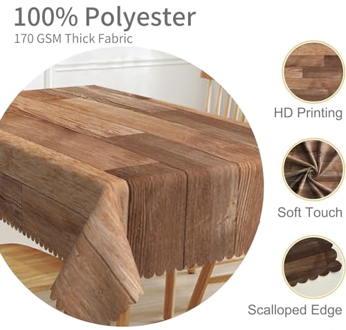 60x102inches-Rustic-Wooden-Tablecloth-Vintage-Brown-Wood-Grain-Farmhouse-Style-Rectangle-Table-Cloth-Waterproof-Table-Cover-for-Kitchen-Dining-Western-Themed-Birthday-Wedding-Party-Decor 60x102inches Rustic Wooden Tablecloth Vintage Brown Wood Grain Farmhouse Style Rectangle Table Cloth Waterproof Table Cover for Kitchen Dining Western Themed Birthday Wedding Party Decor