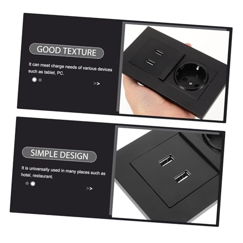 Prise murale USB double noire intégrée type 86, format compact norme européenne - 3