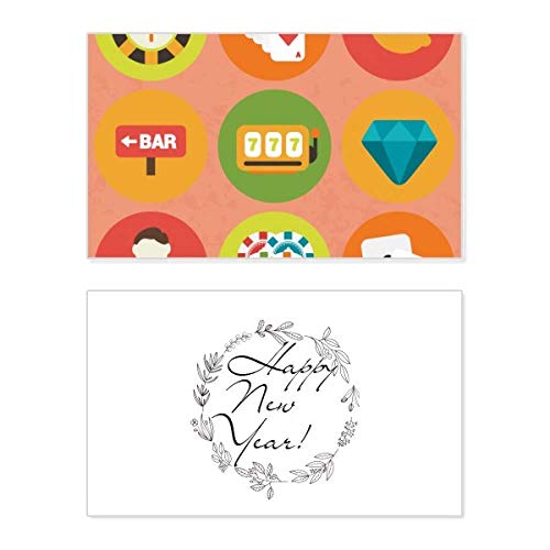 Tarjeta de Año Nuevo con mensaje de bendición, un regalo original con diseño de casino