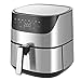 Feixunfan Heißluftfritteuse Air Fryer 22. 0V 2000W. Ölfreier Bildschirm Berührungssicherheit Schutz für die Küche für Gesundes Öl Freies (Farbe : Silver, Size : 5L)