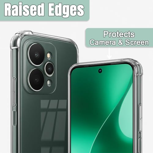 Image of Fashionury 3D Raised Transparent Crystal Clear Back Cover for Realme 15 Pro | Shockproof Design | Anti-Slip Grip | Camera Protection | 360 Degree Protection Mobile Case