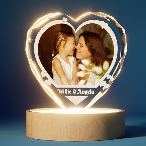 Bemaystar Personalized Gifts for Mom,3D Crystal Photo Personalized Mothers Gifts,Birthday Gifts for Mom from Daughter Son