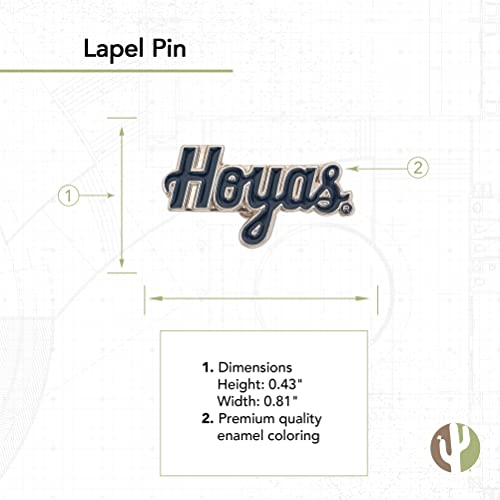 Image of Desert Cactus Georgetown University Lapel Pin GTWN Hoyas Made of Metal for Formal Wear, Bag and Hat Jewelry, and Tie Tack
