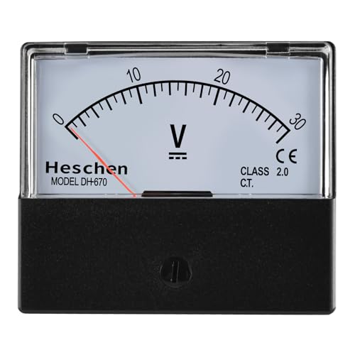 heschen rectangular voltímetro analógico Medidor de panel Volt Voltaje 670 estilo DC 0-30 V clase 2.0