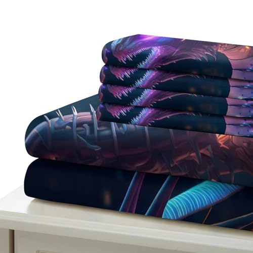 Housse de couette dragon 3D King en microfibre de luxe