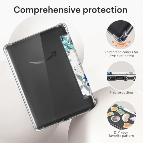 Image of CoBak Case for Kindle Paperwhite 12th Gen 2024 (7 inch) & Kindle Colorsoft Signature Edition (7 inch) - New PU Leather Cover and Clear Soft Silicone Back Cover with Auto Sleep Wake Feature
