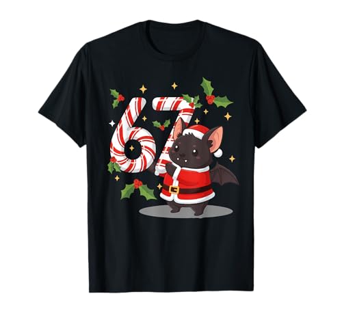 Funny 67 Meme Bat Christmas PJm Men Women Family Matching T-Shirt