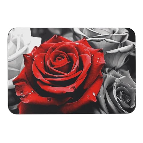Tapis de sol antidérapant absorbant l'eau 60 x 40 cm roses - 2