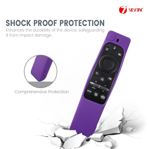 Image of 7SEVEN Compatible with Samsung Tv Remote Cover Suitable Model BN59-01XXXX Series Case to Protect Remote Control from Physical Damage, Ensure Smart Remote with 3 Hotkeys at Last Row Only Fit (Purple)
